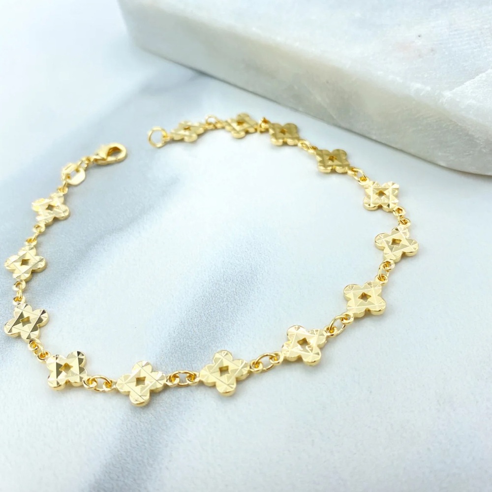 18K Gold-Filled Clover Anklet